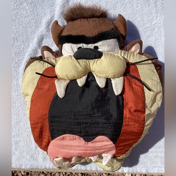 Vintage 1994 Taz, big face open mouth plush pillow looney tunes Warner bros - Picture 1 of 5